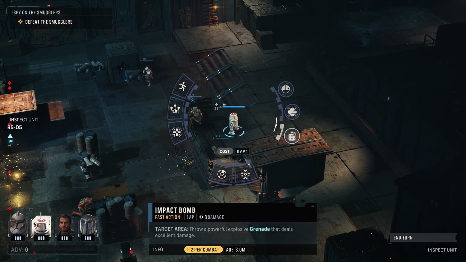 Zero Company operatives in turn-based combat