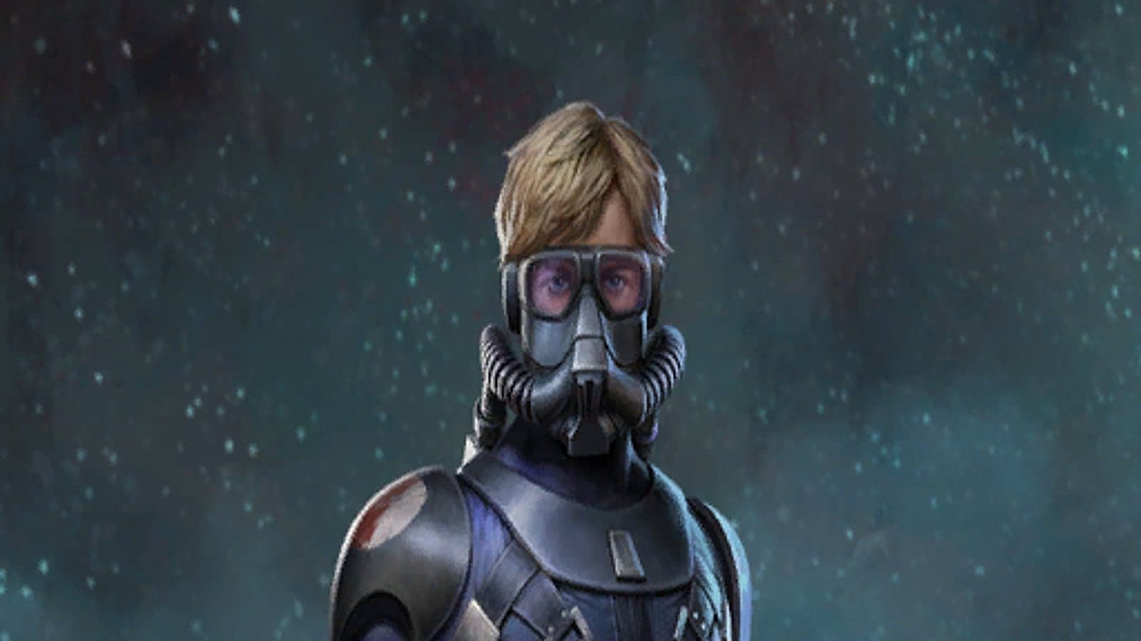 Starkiller (Luke Concept) in-game art: early Luke with breath mask and white laser sword