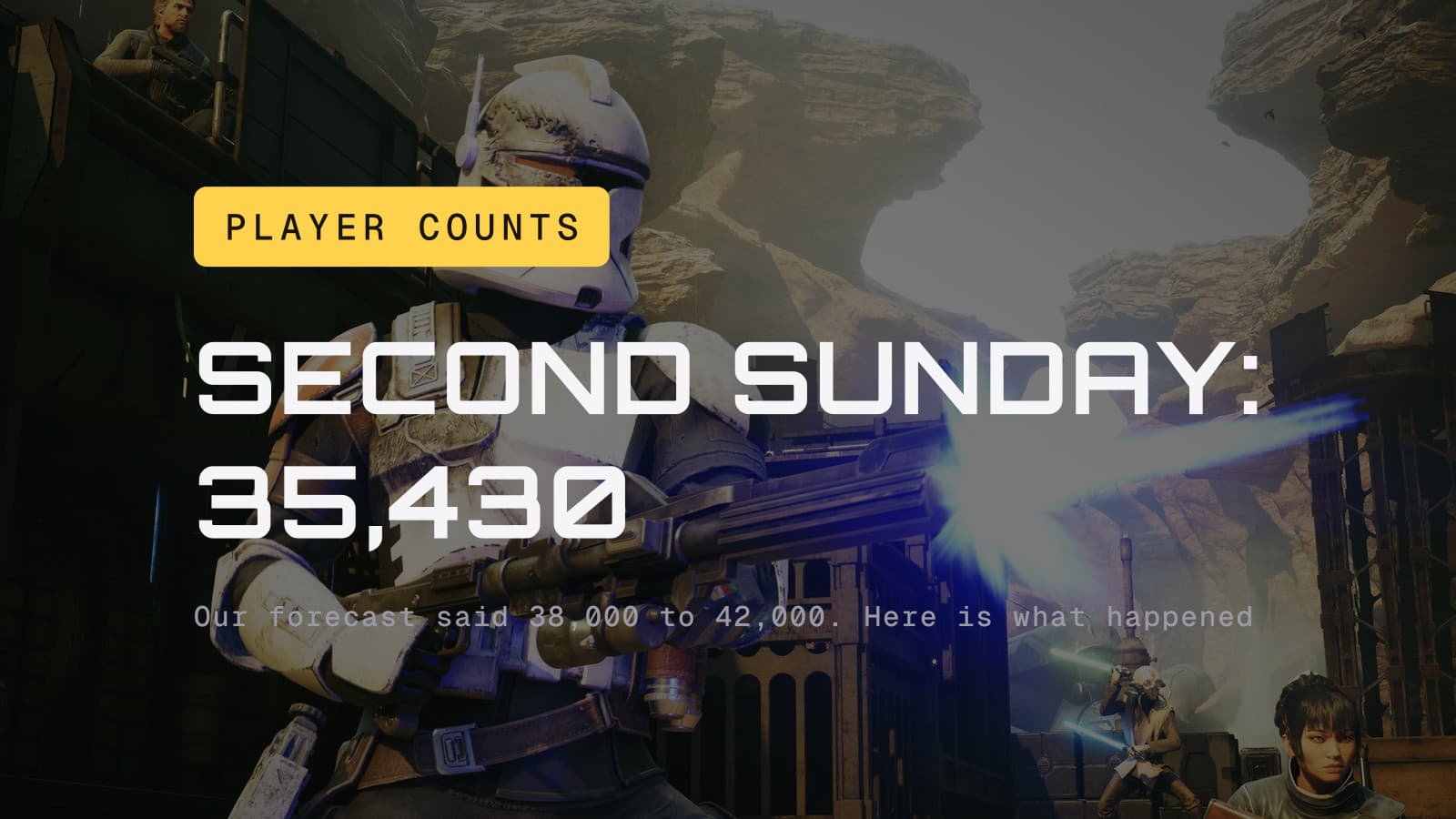 Second Sunday: 35,430. Zero Company on Steam, over a clone trooper firing